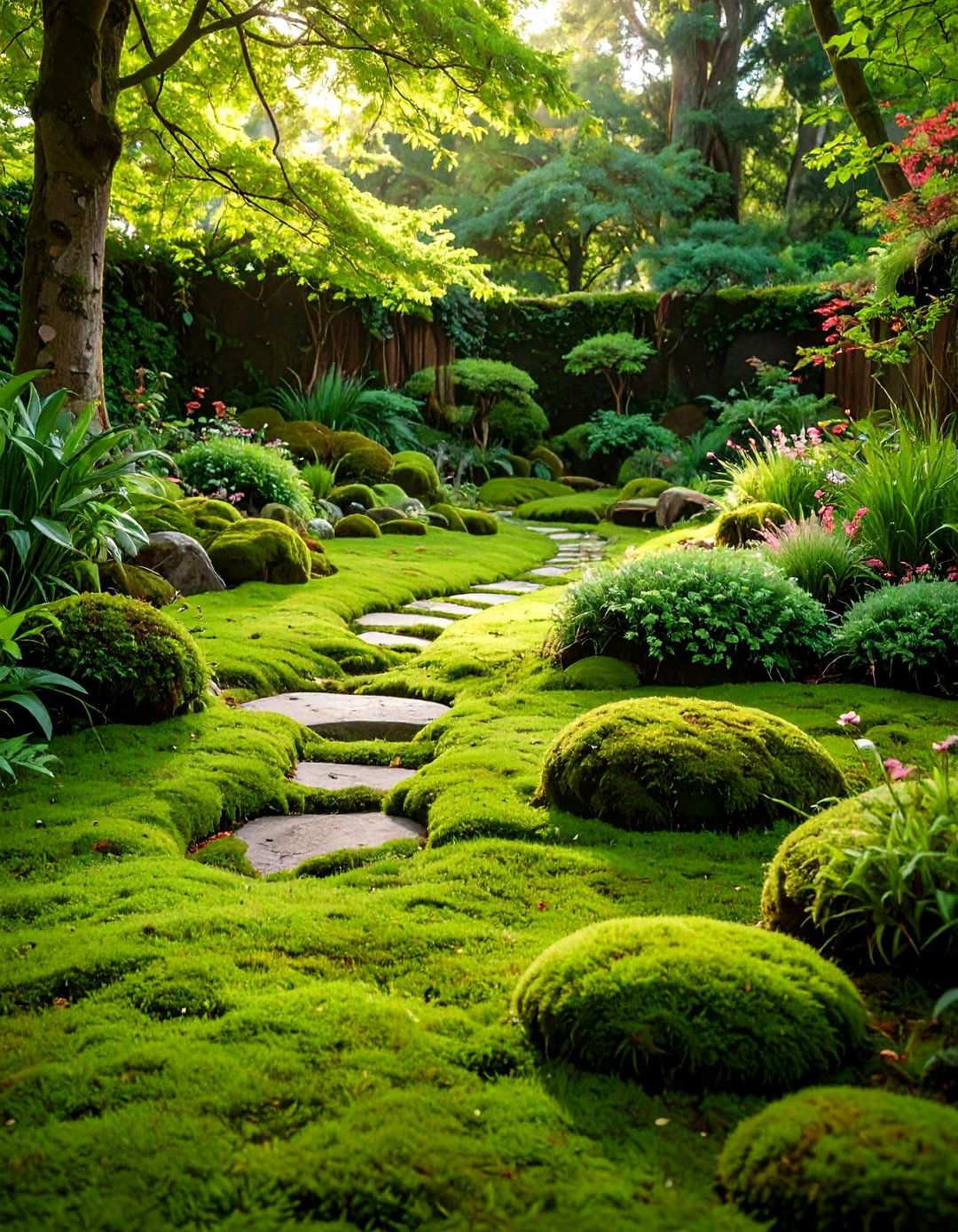 Moss Garden Groundcover Border - 24 Low Maintenance Garden Border Ideas