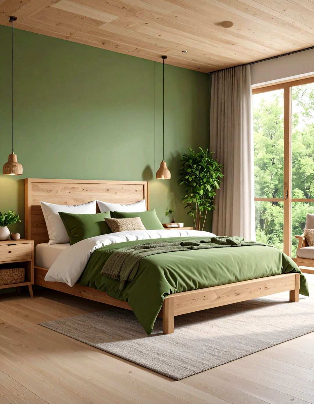 Moss Green Earthy Bedroom - 24 Light Green Bedroom Ideas