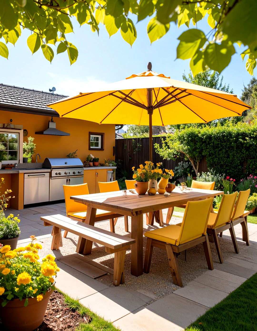 Mud Kitchen with Built in Picnic Seating Area - 24 Mud Kitchen Ideas