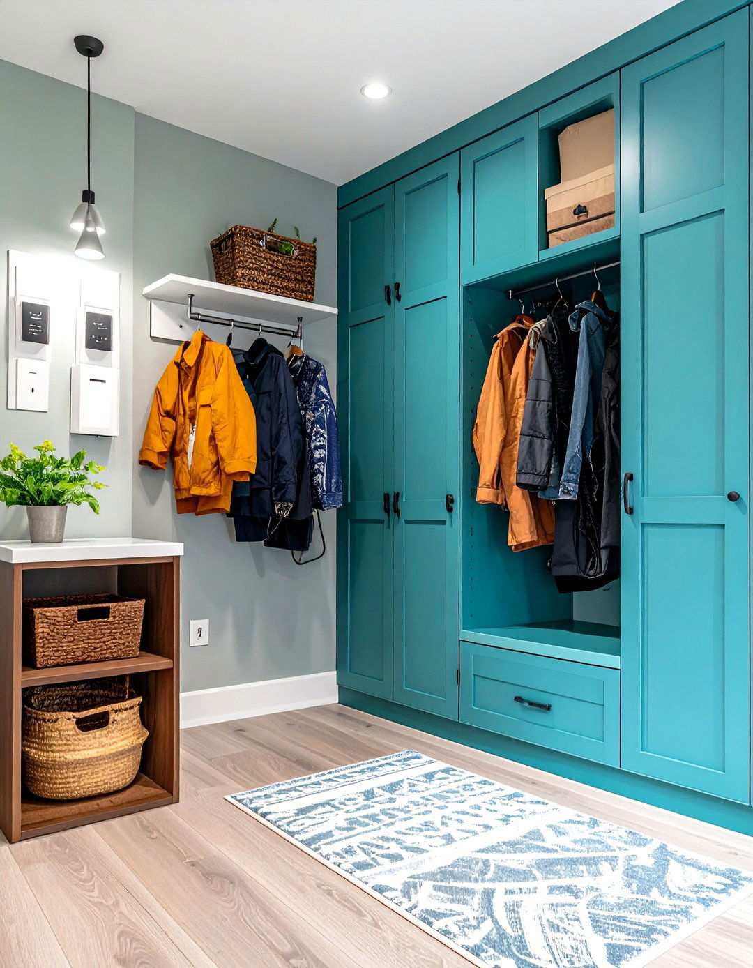 Mudroom with Charging Station - 24 Mud Room Ideas