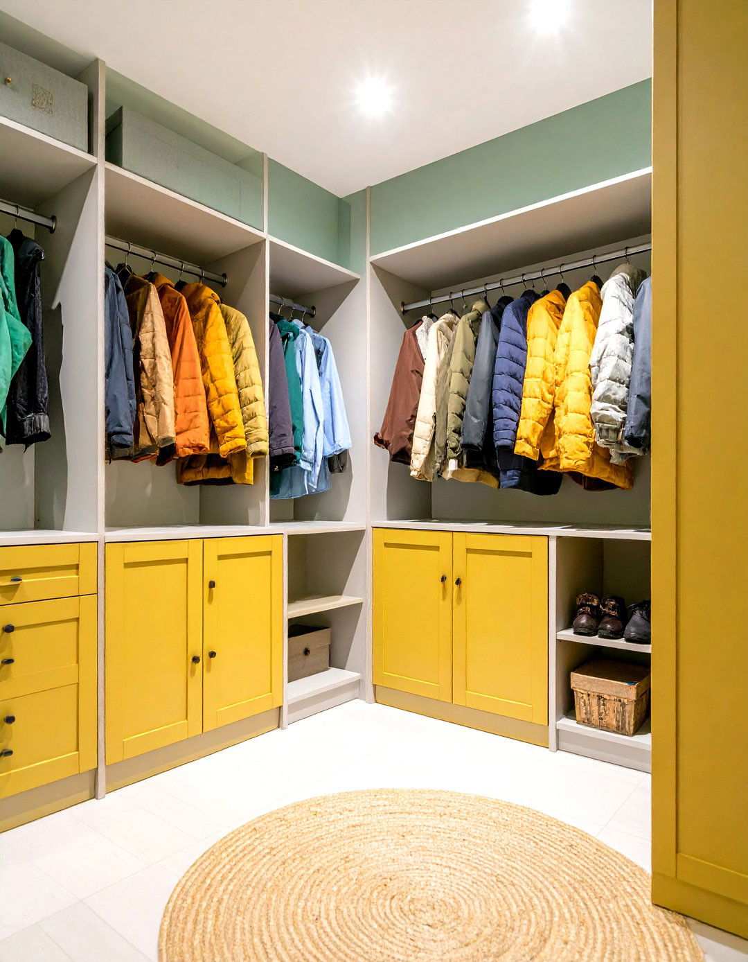 Mudroom with Coat Closet Integration - 24 Mud Room Ideas
