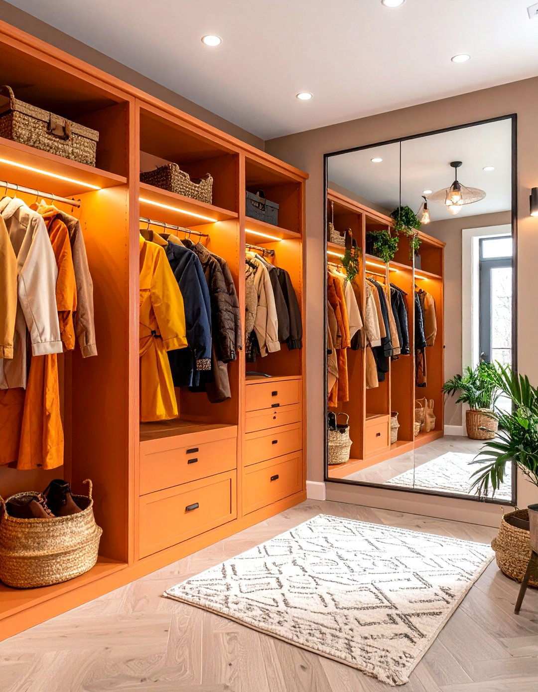 Mudroom with Mirror and Lighting - 24 Mud Room Ideas