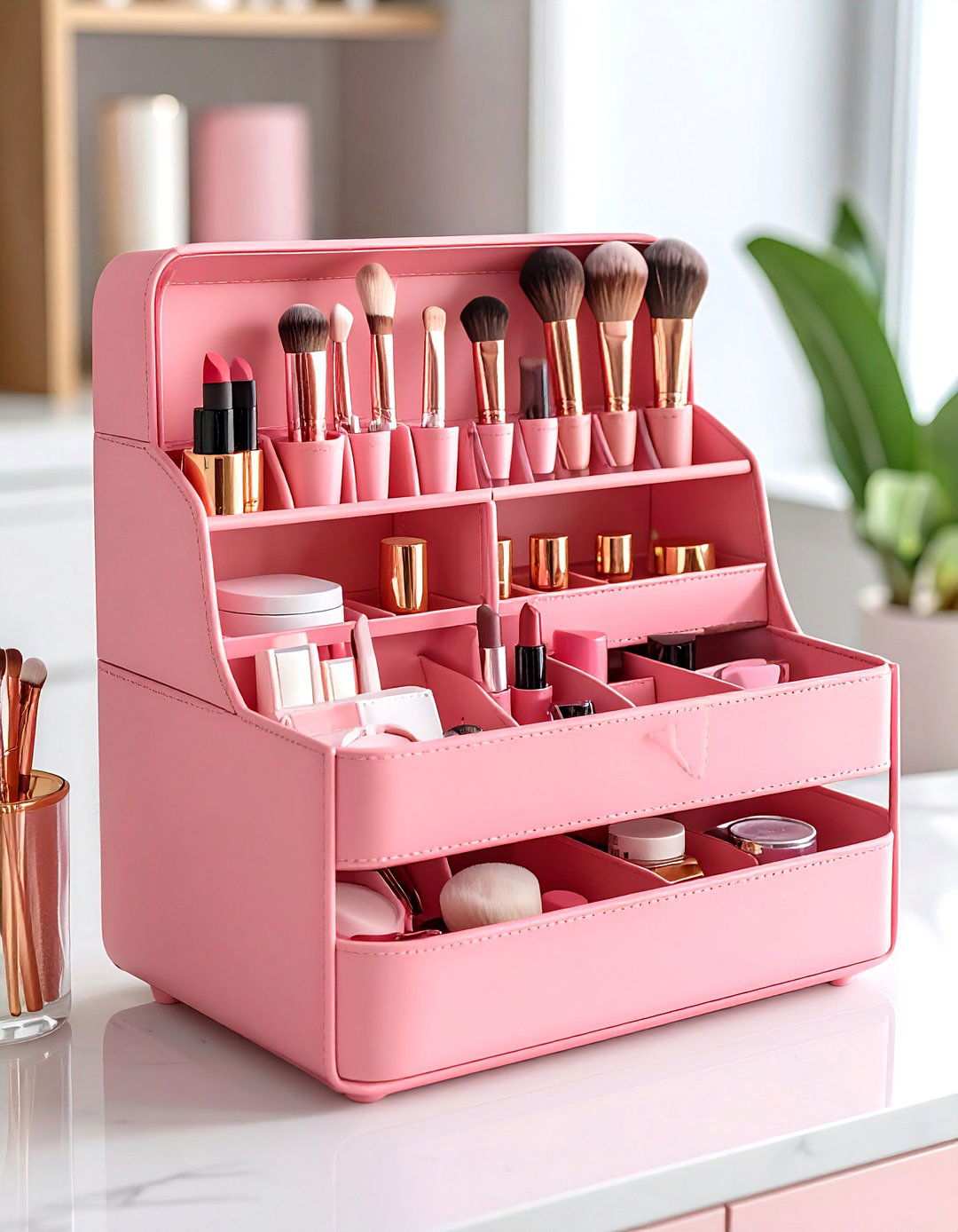 Multi Compartment Desktop Organizer - 24 vanity organization ideas