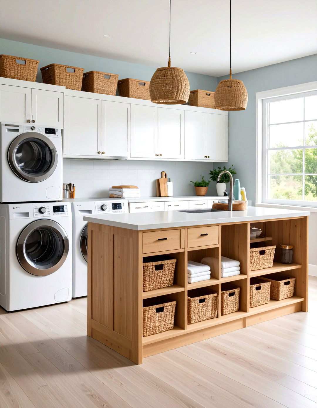Multi Function Island with Storage - 24 Laundry Detergent Storage Ideas