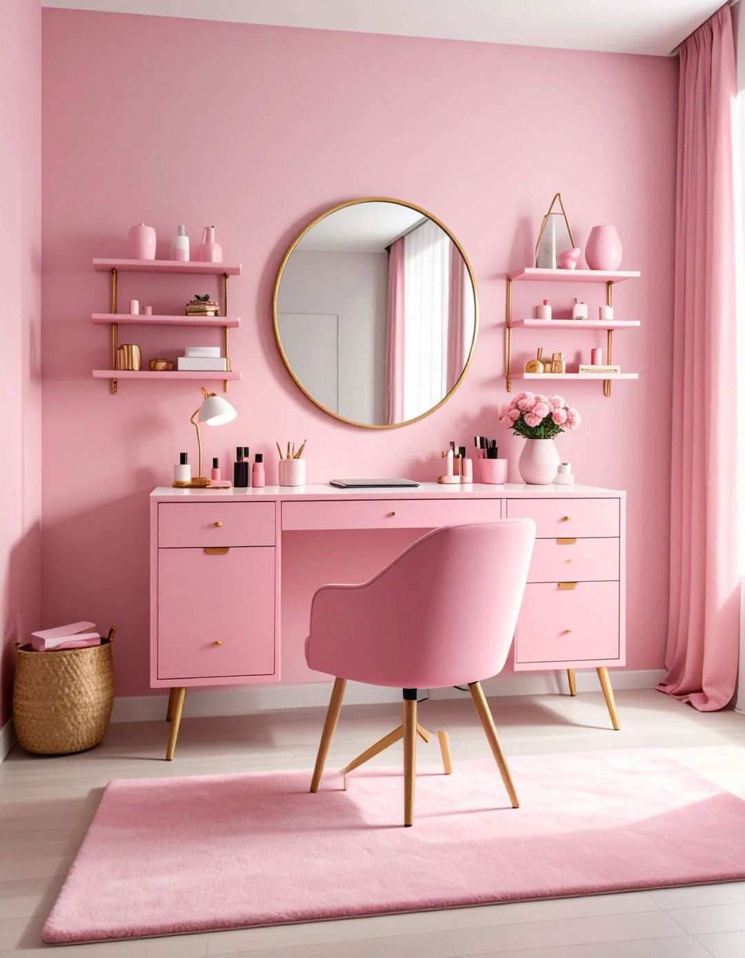 Multi Functional Desk and Vanity Combination - 24 Makeup Vanity Ideas