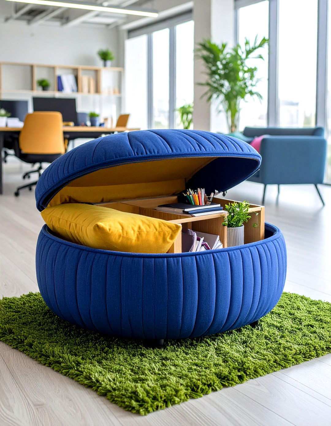 Multi Functional Storage Ottoman - 24 Office Storage Ideas