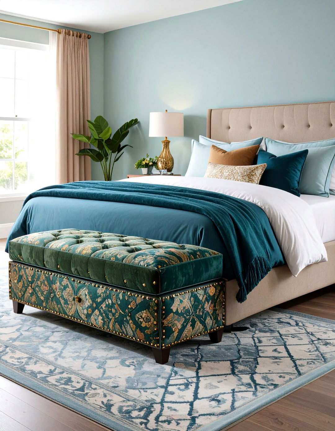 Multi Functional Storage Ottoman - 24 Small Boho Bedroom Ideas