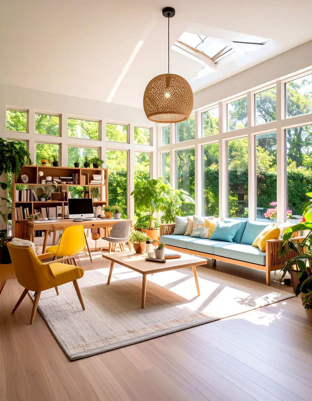 Multi Generational Sunroom Office - 24 Sunroom Office Ideas