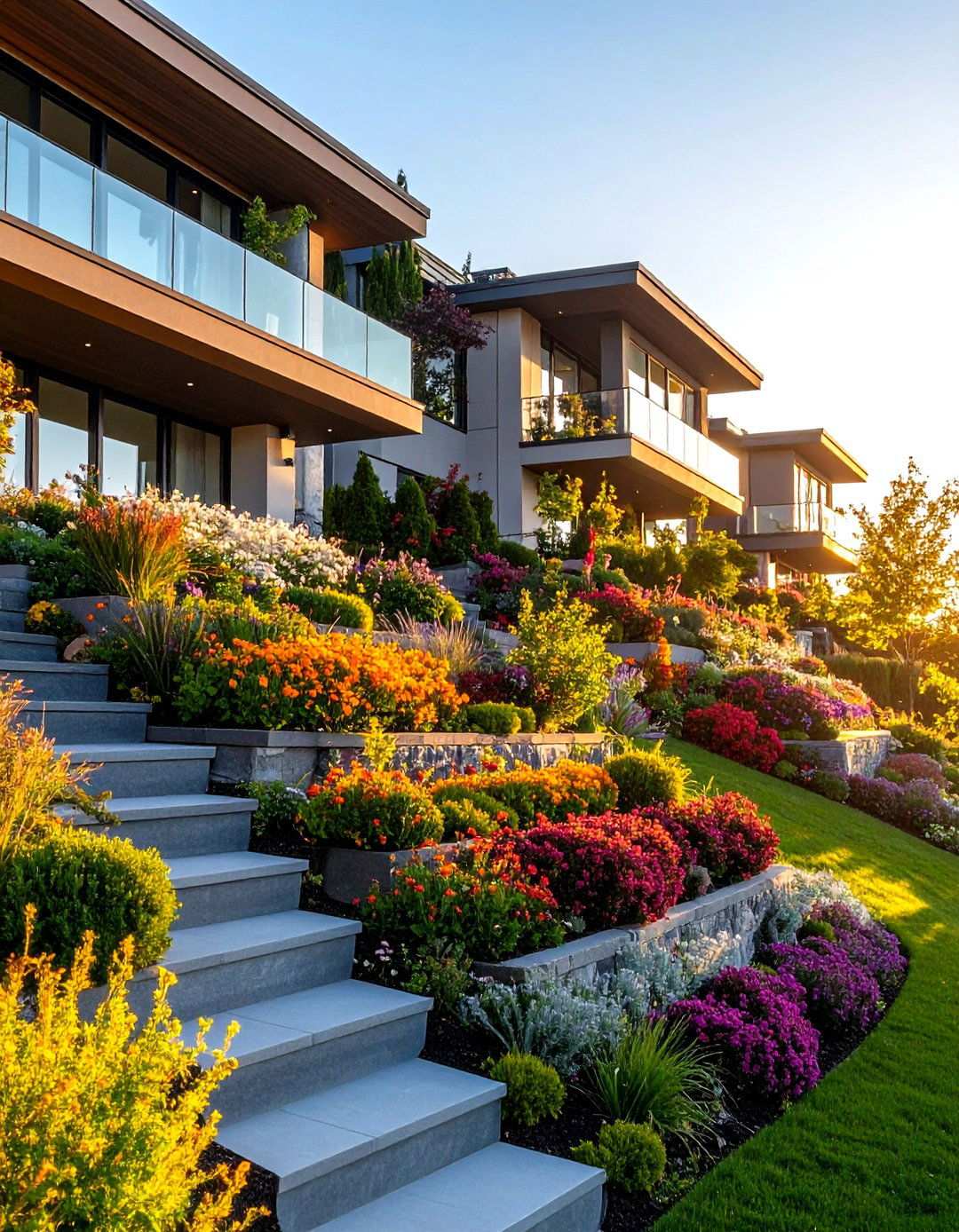 Multi Level Cascading Green Roof Terraces - 24 Houses With Green Roofs