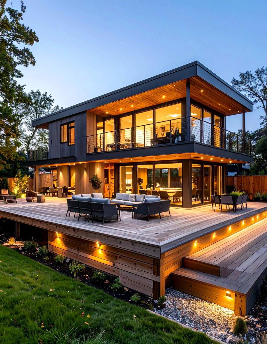 Multi Level Deck Entertainment Complex - 24 Hot Tub Decor Ideas