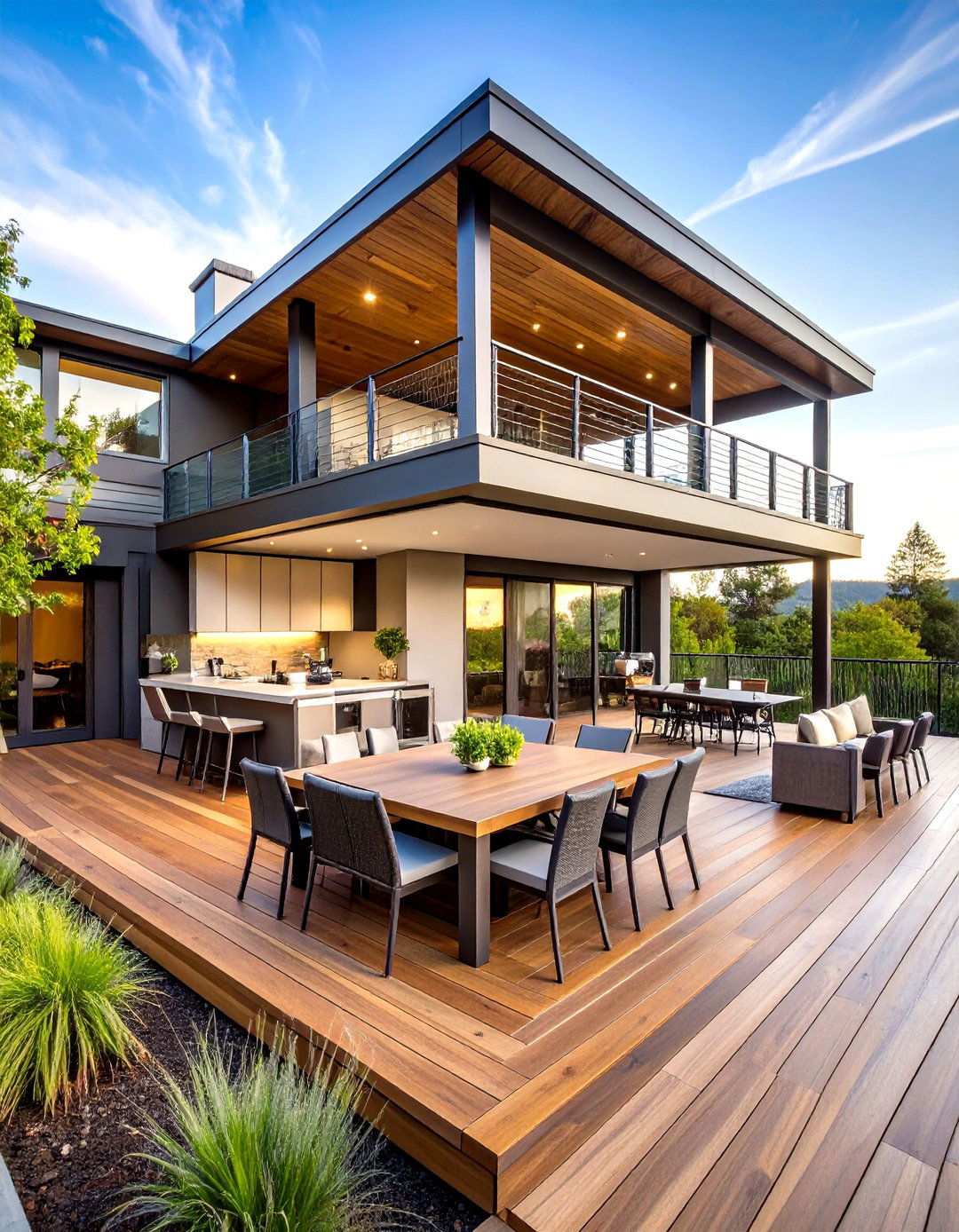 Multi Level Entertainment Deck Complex - 24 Screened-in Deck Ideas