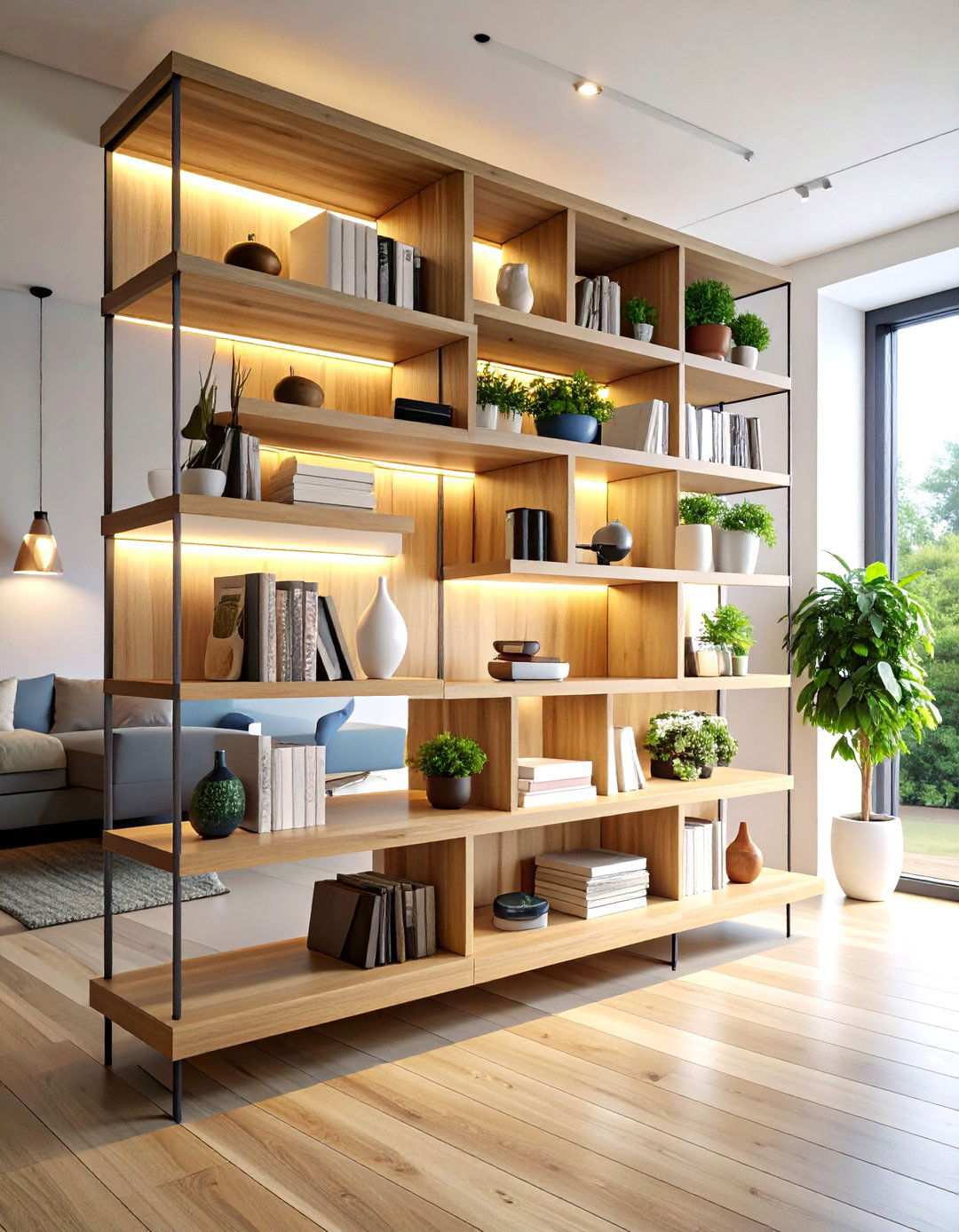 Multi Level Floating Shelf Display - 24 High Ceiling Tall Wall Decor Ideas
