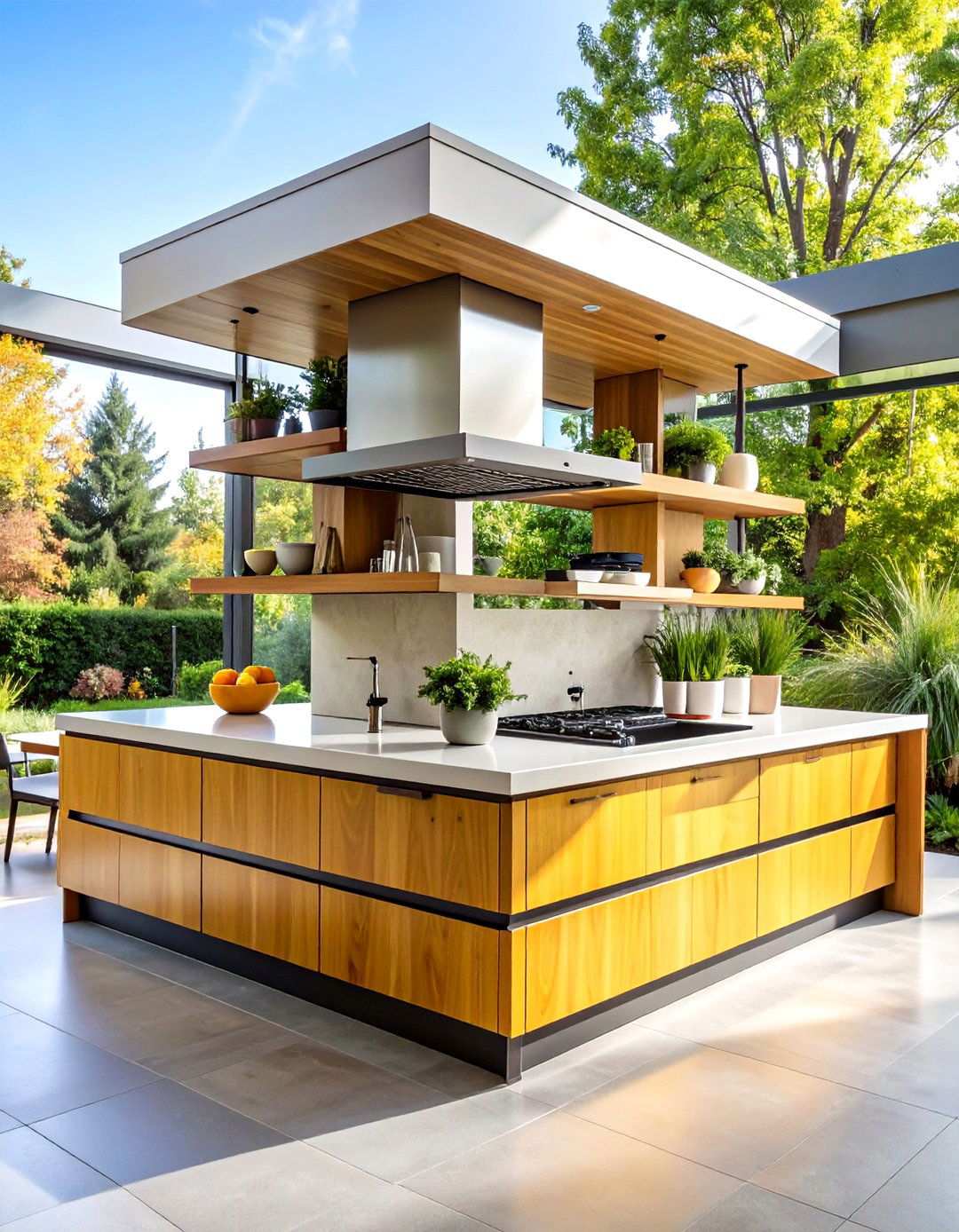 Multi Level Island - 24 Outdoor Kitchen Island Ideas
