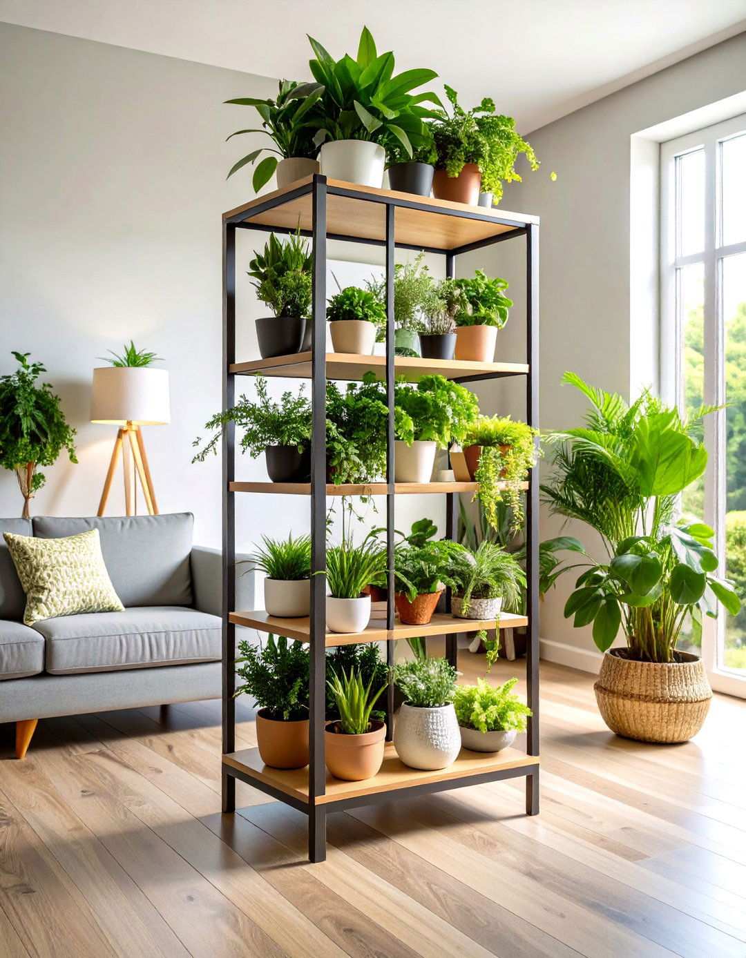 Multi Level Plant Stand Storage - 24 Living Room Storage Ideas