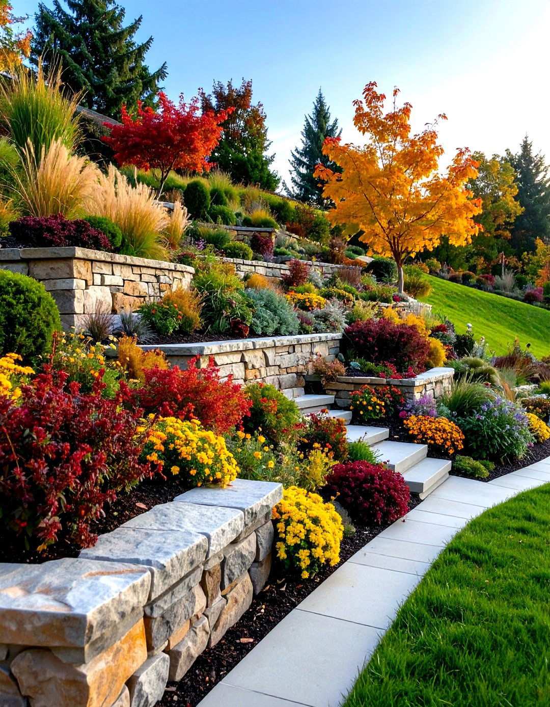 Multi Level Retaining Wall Garden Terraces - 24 Hardscape Ideas