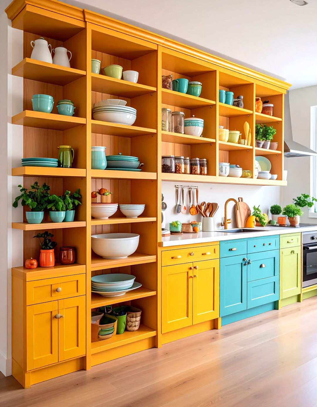 Multi Level Shelf Systems - 24 Small Galley Kitchen Ideas on a Budget