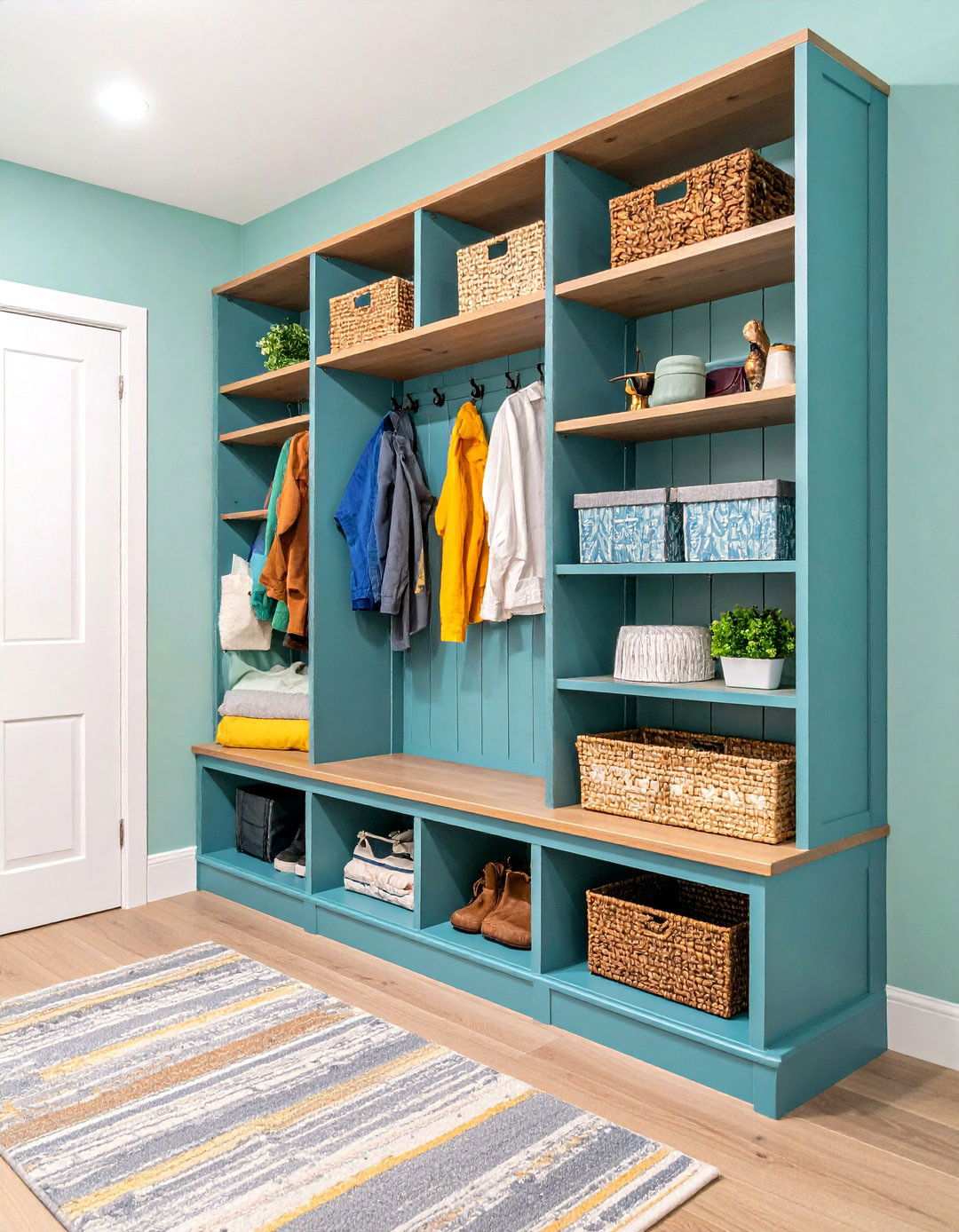 Multi Level Stepped Bench Design - 24 Mudroom Bench Ideas