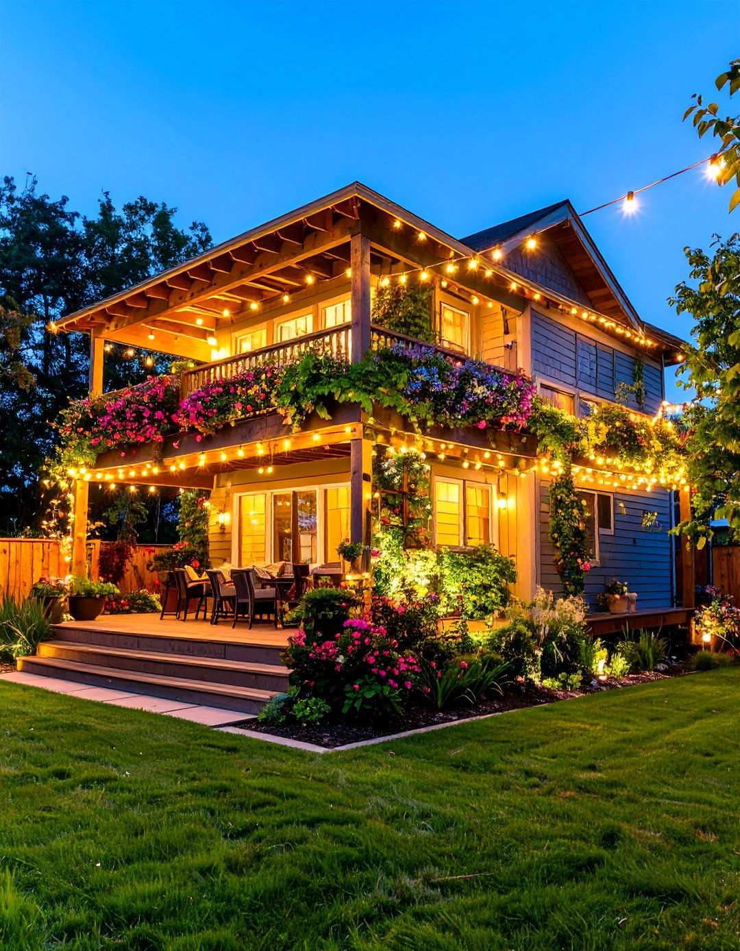 Multi Level String Light Architecture - 24 Patio String Light Ideas