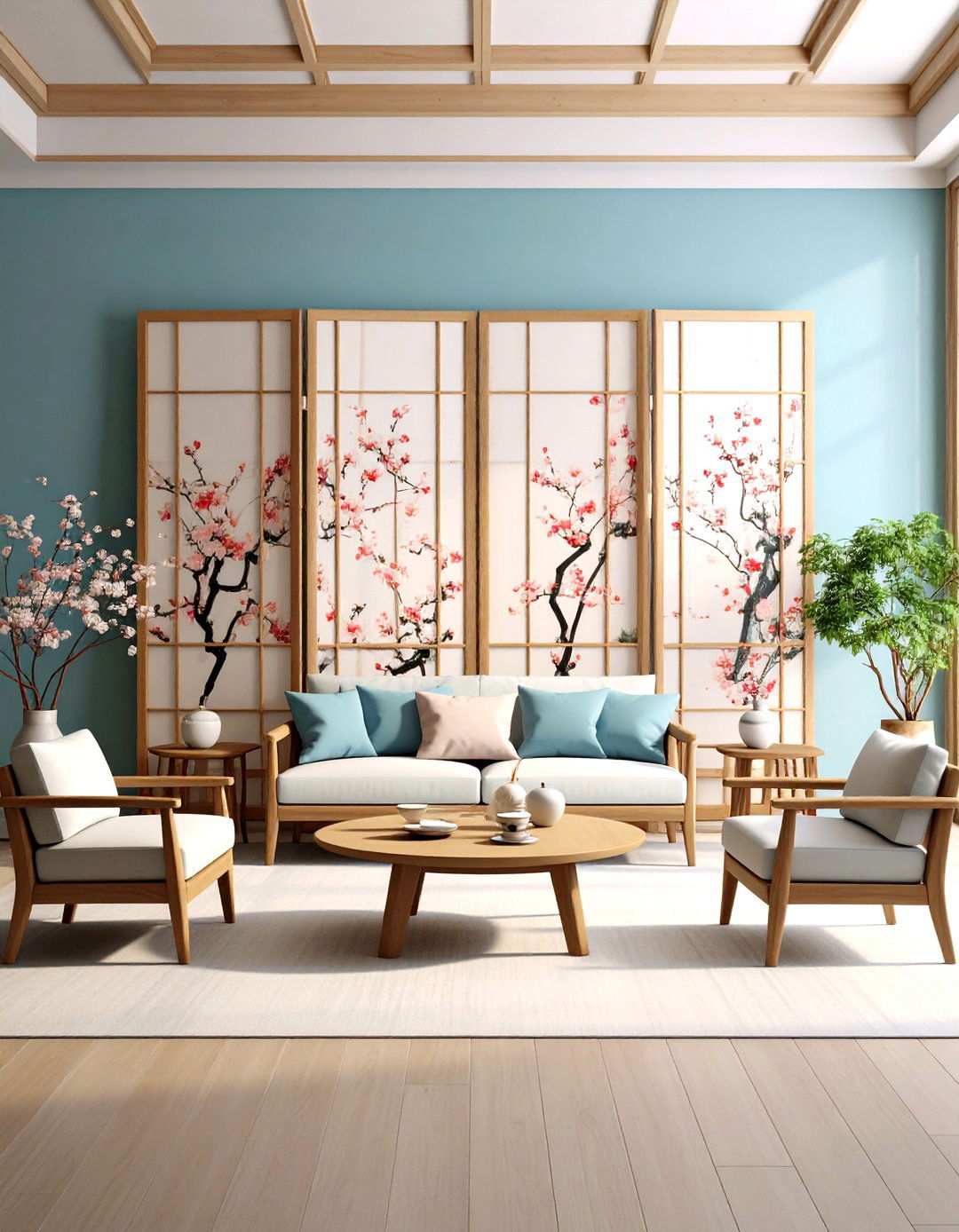 Multi Panel Folding Screen Display - 24 High Ceiling Tall Wall Decor Ideas