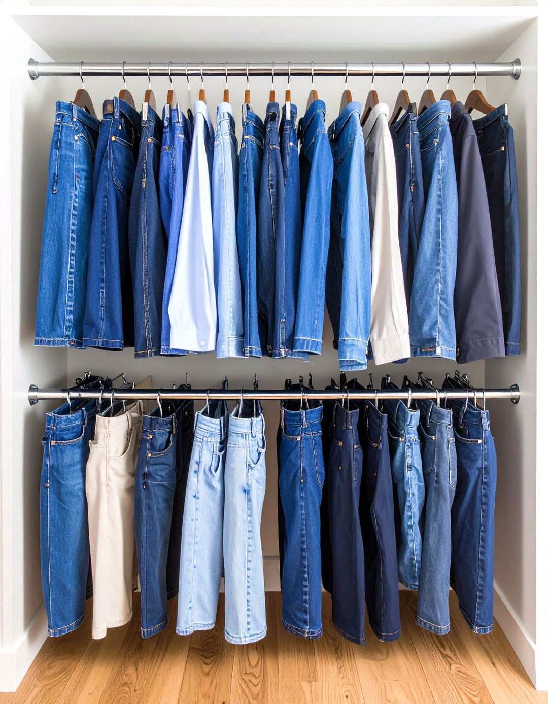 Multi Tier Pants Organization - 24 Small Closet Storage Ideas