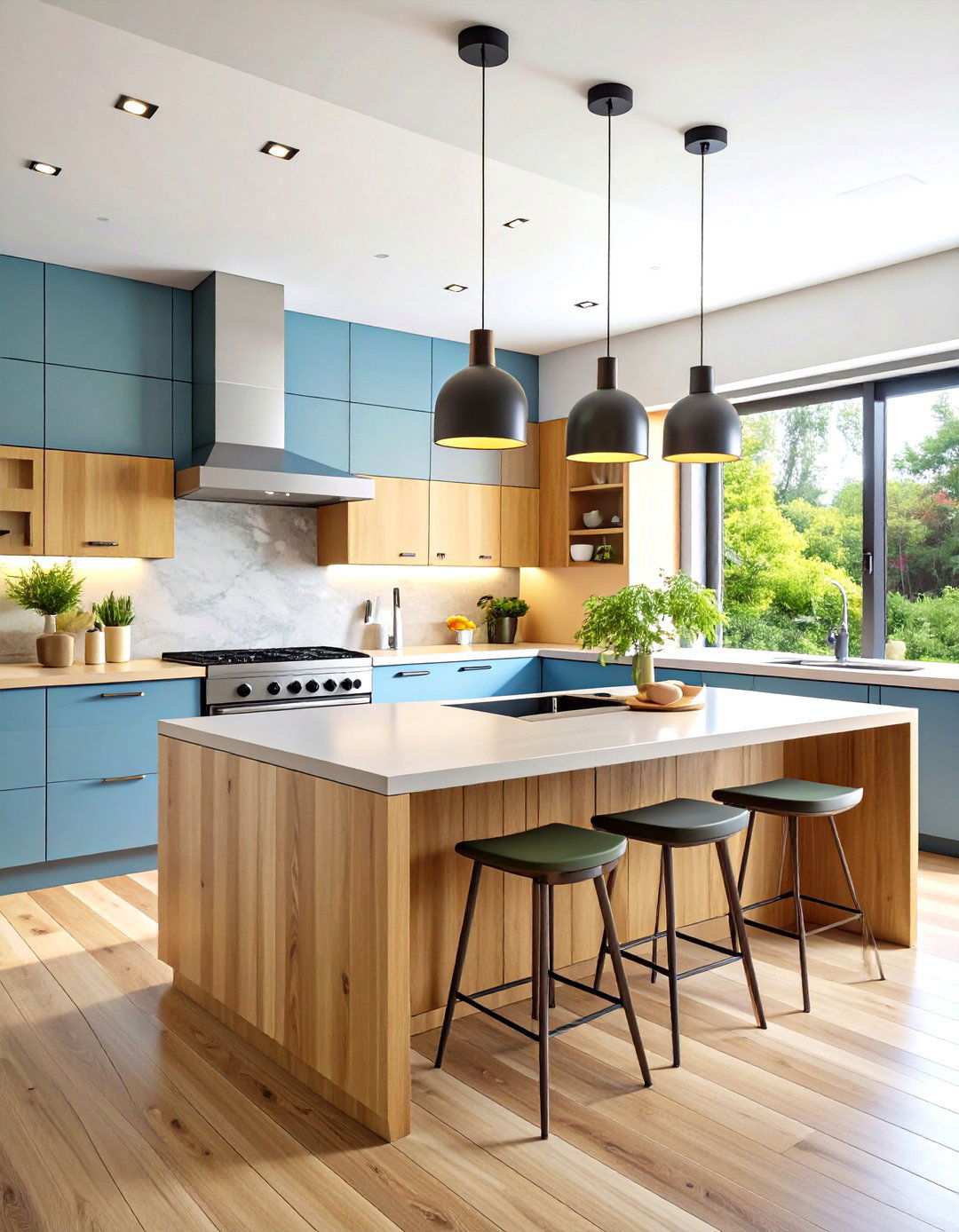 Multi Tier Split Level Kitchen Island - 24 Split Level Kitchen Design Ideas
