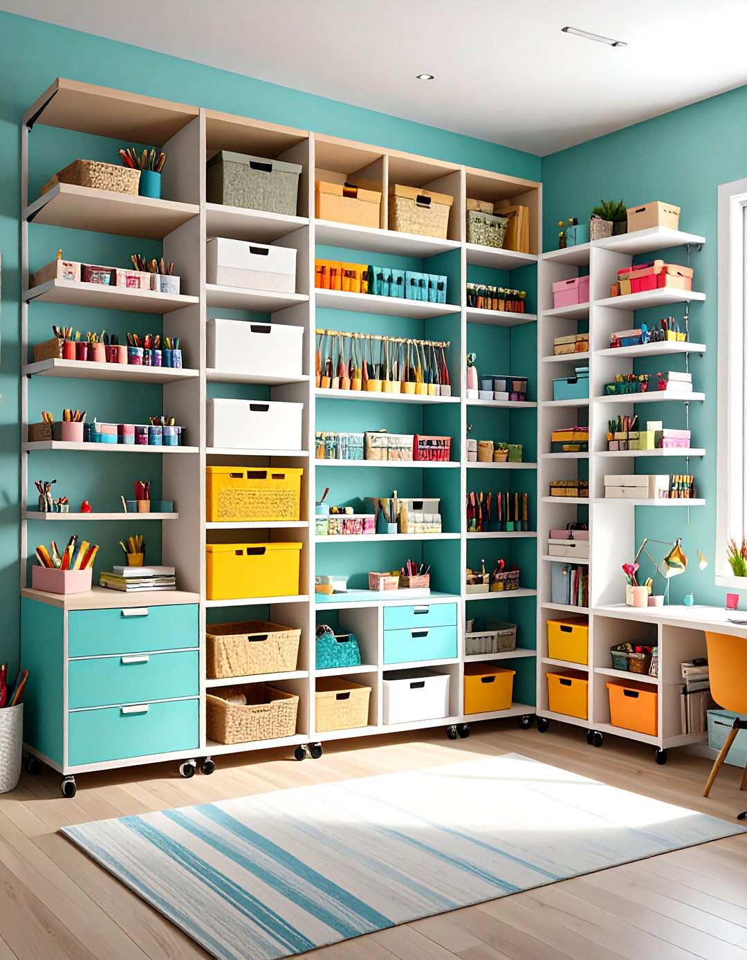 Multi Tier Storage System - 24 Small Craft Room Ideas