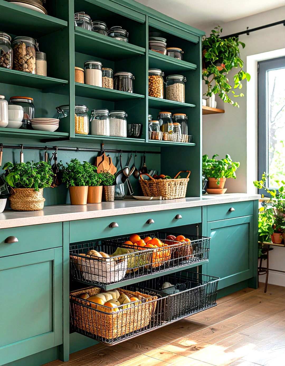 Multi Tier Wire Baskets - 24 Pots and Pans Storage Ideas