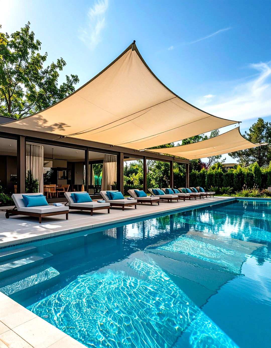 Multiple Sail Configurations - 24 Pool Shade Ideas