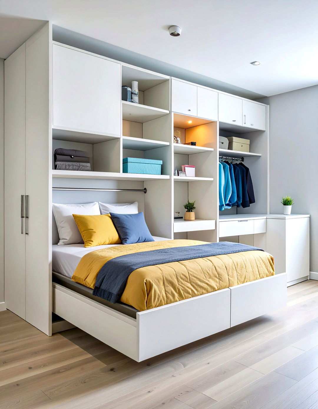 Murphy Bed with Built in Storage - 24 Small Guest Bedroom Ideas