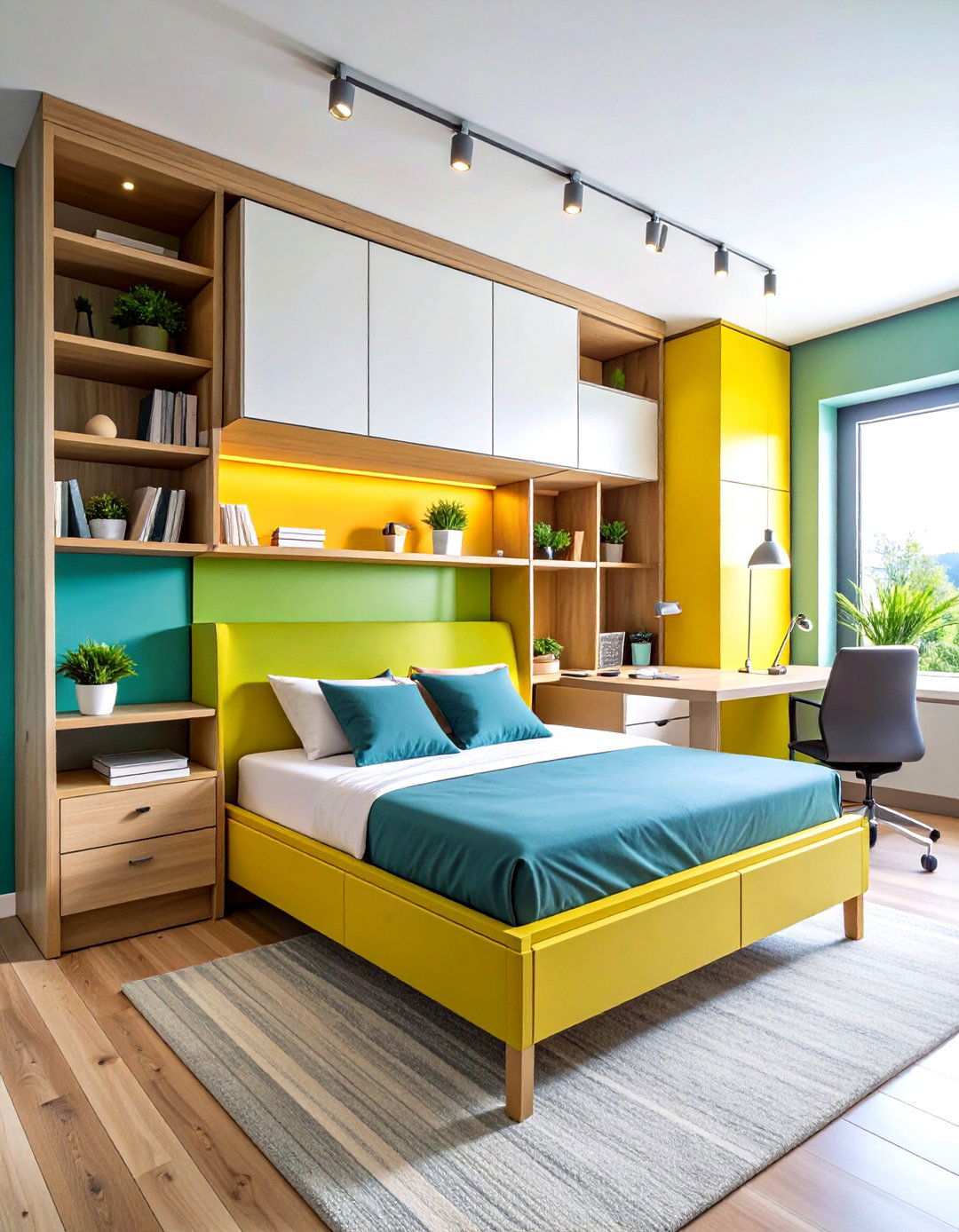 Murphy Bed with Integrated Desk System - 24 Office Guest Room Ideas
