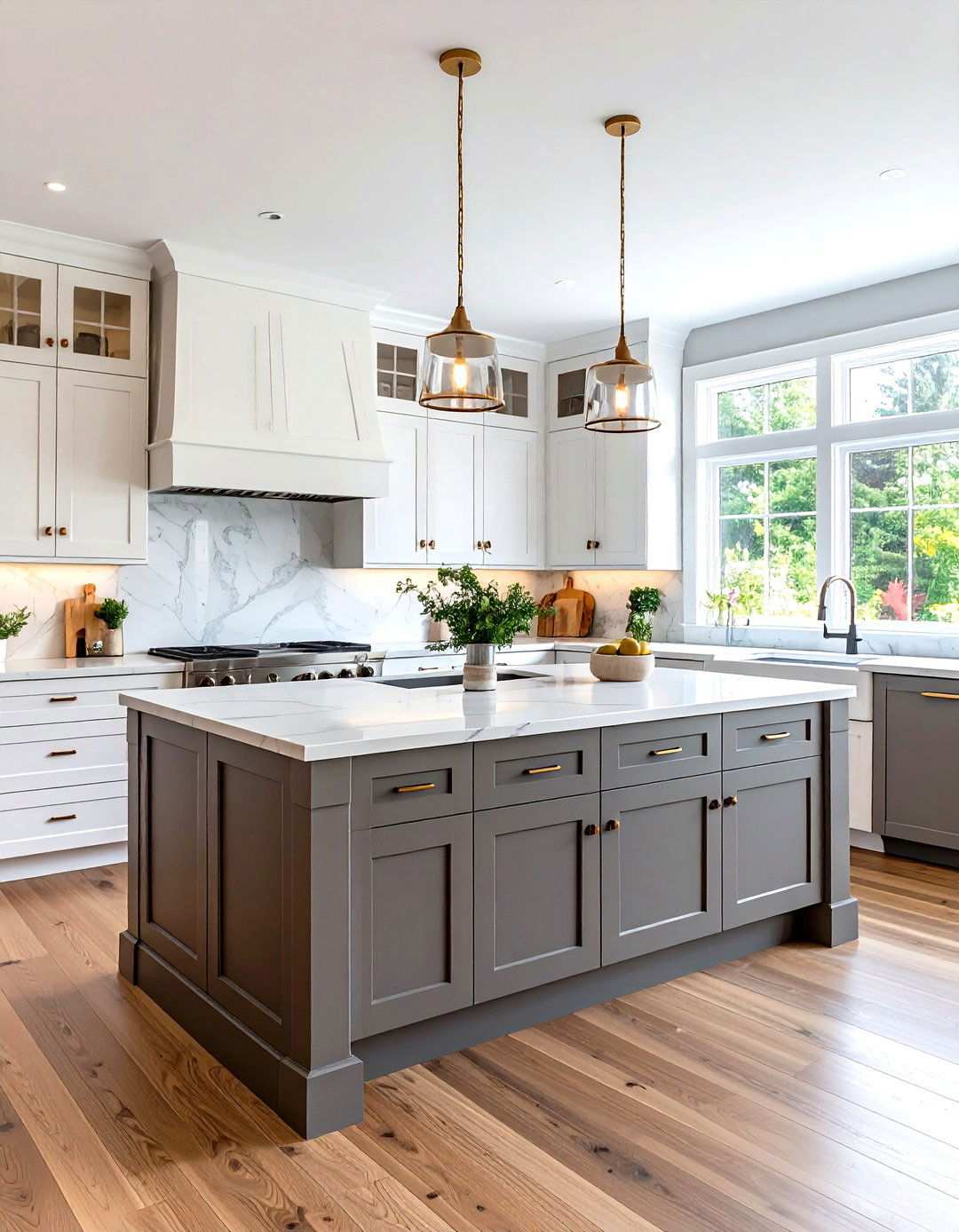 Mushroom Gray Kitchen Islands - 24 Kitchen Island Color Ideas