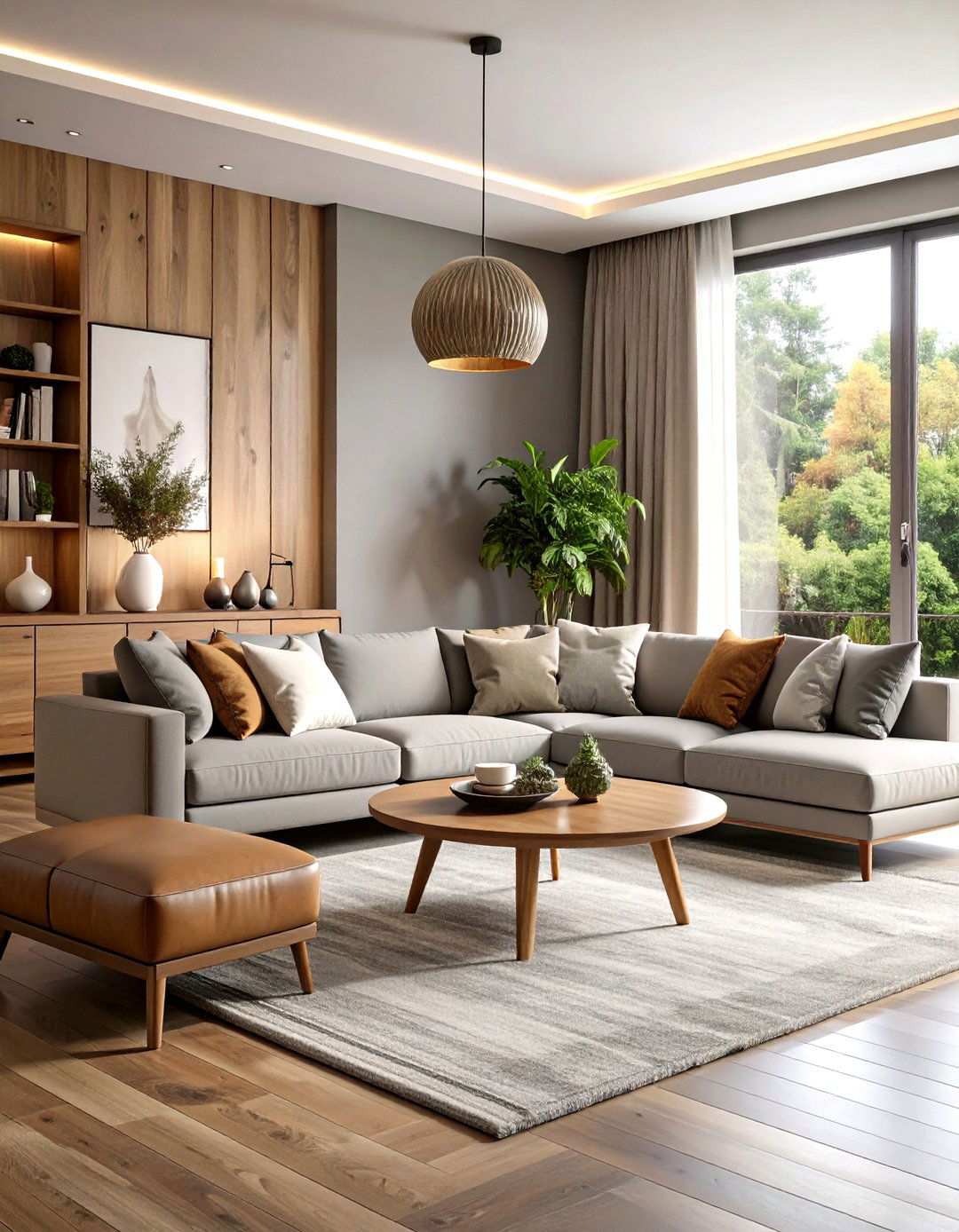 Mushroom Gray Sophisticated Living Room - 24 Monochromatic Living Room Ideas
