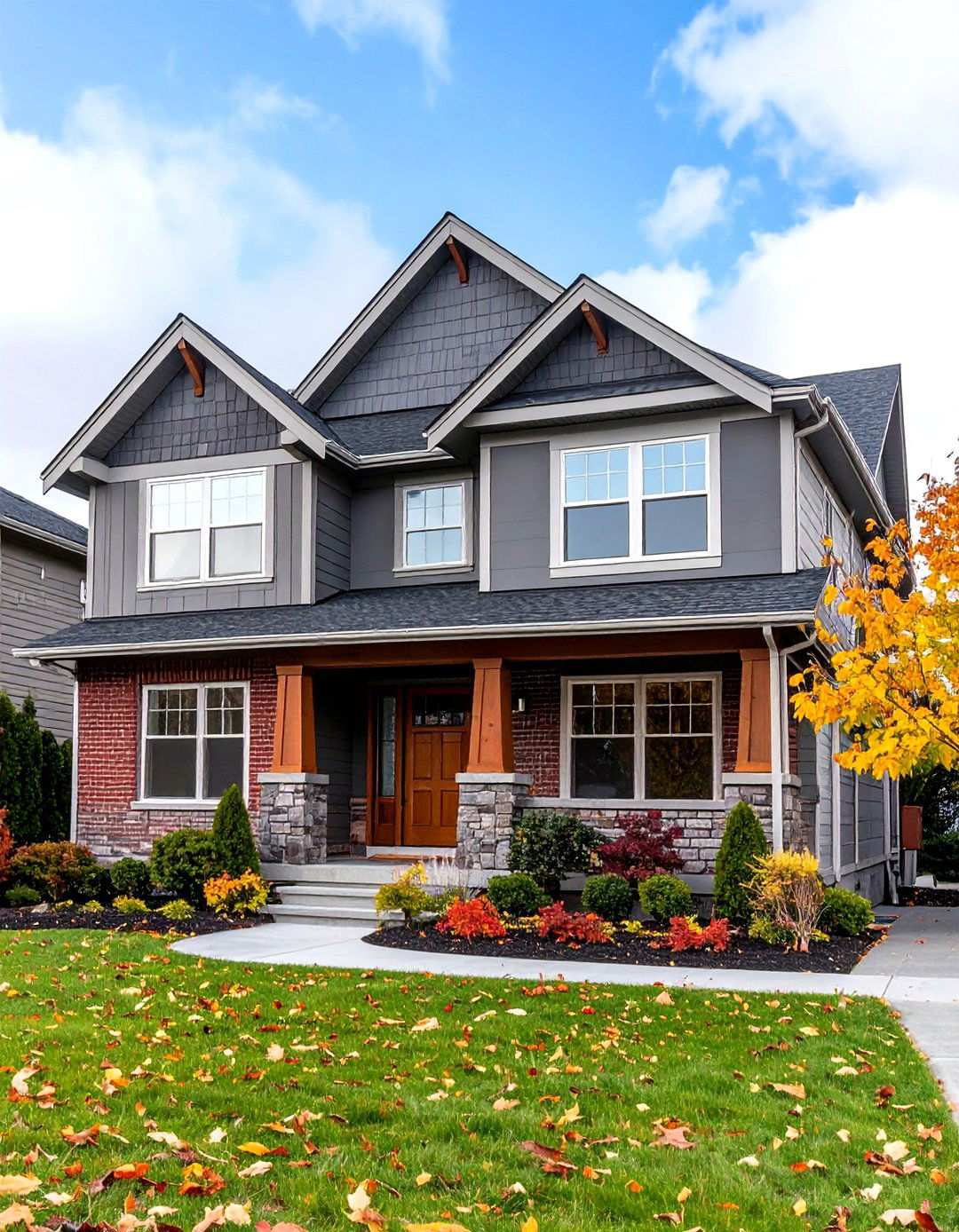 Mushroom Gray Vinyl with Red Brick Timeless Appeal - 24 Vinyl Siding and Brick Combinations