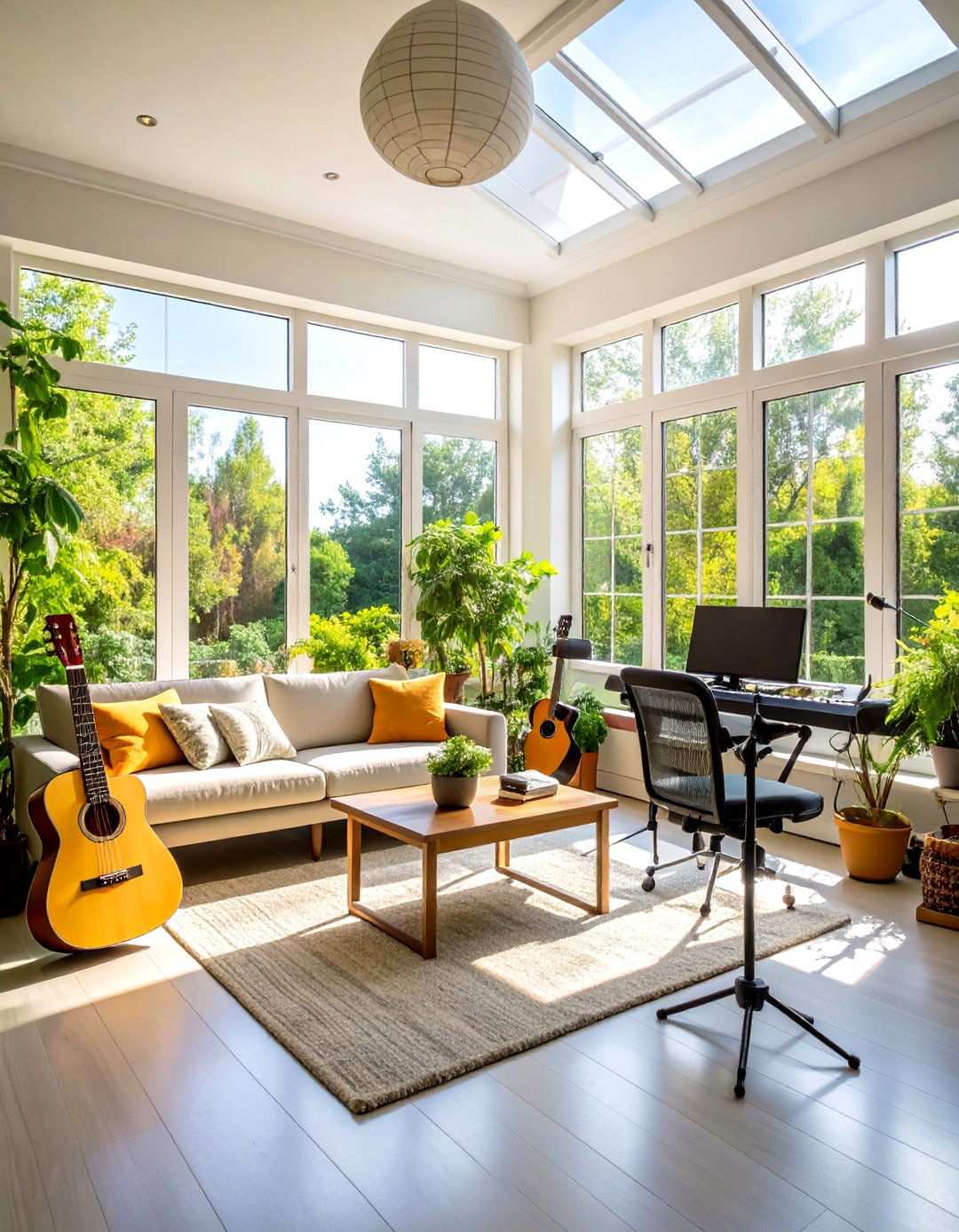 Music Room and Practice Space - 24 Small Sunroom Ideas