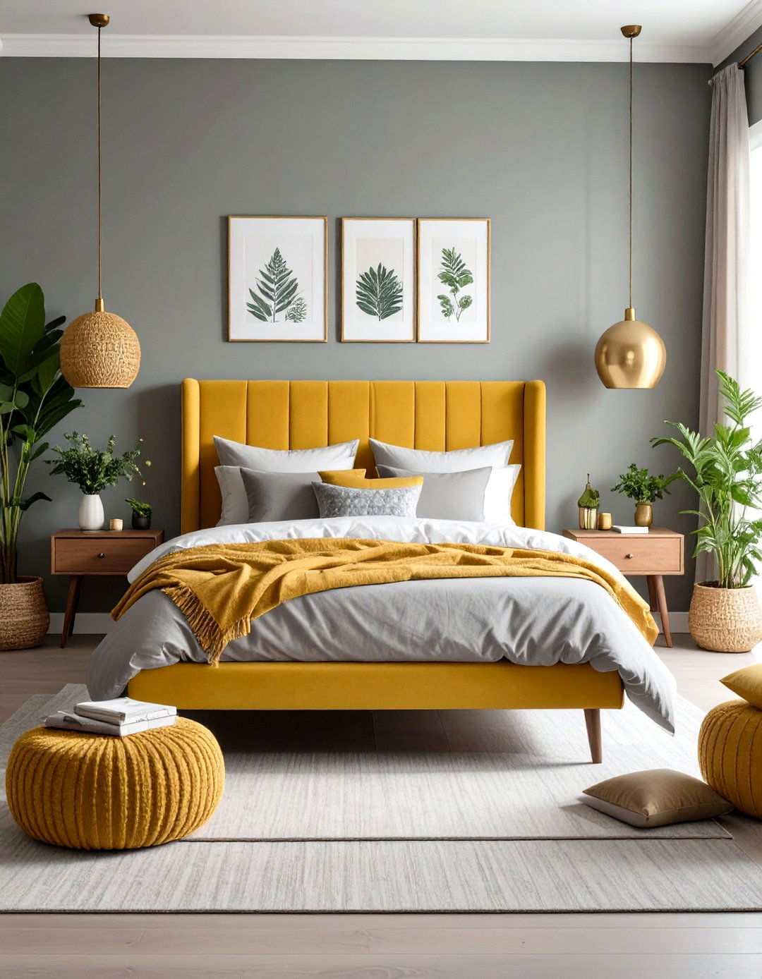 Mustard and Dove Grey Bedroom Sanctuary - 24 Yellow and Grey Bedroom Ideas