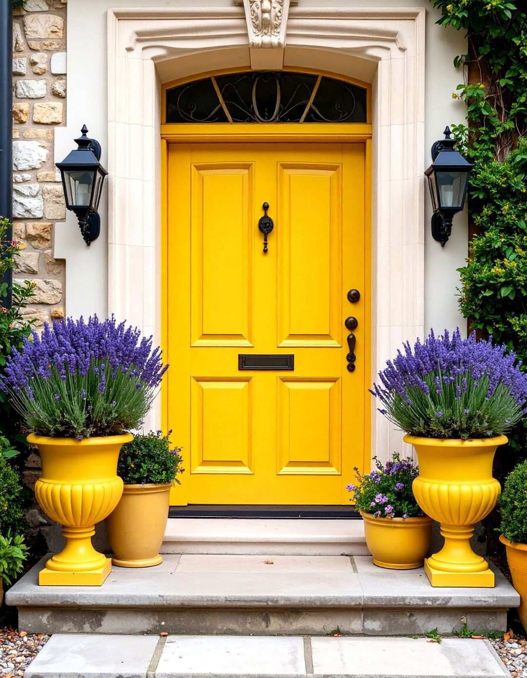 Mustard Yellow Door with French Provincial Elegance - 24 Mustard Yellow Front Door Ideas