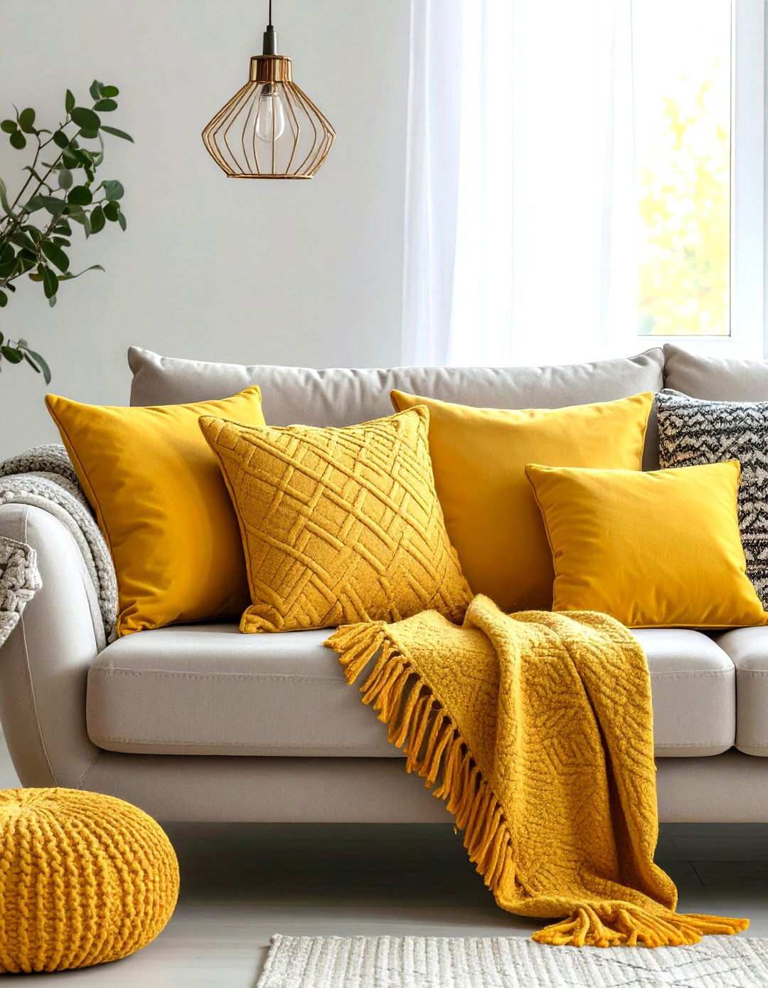 Mustard Yellow Throw Pillows Living Room - 24 Yellow Living Room Ideas