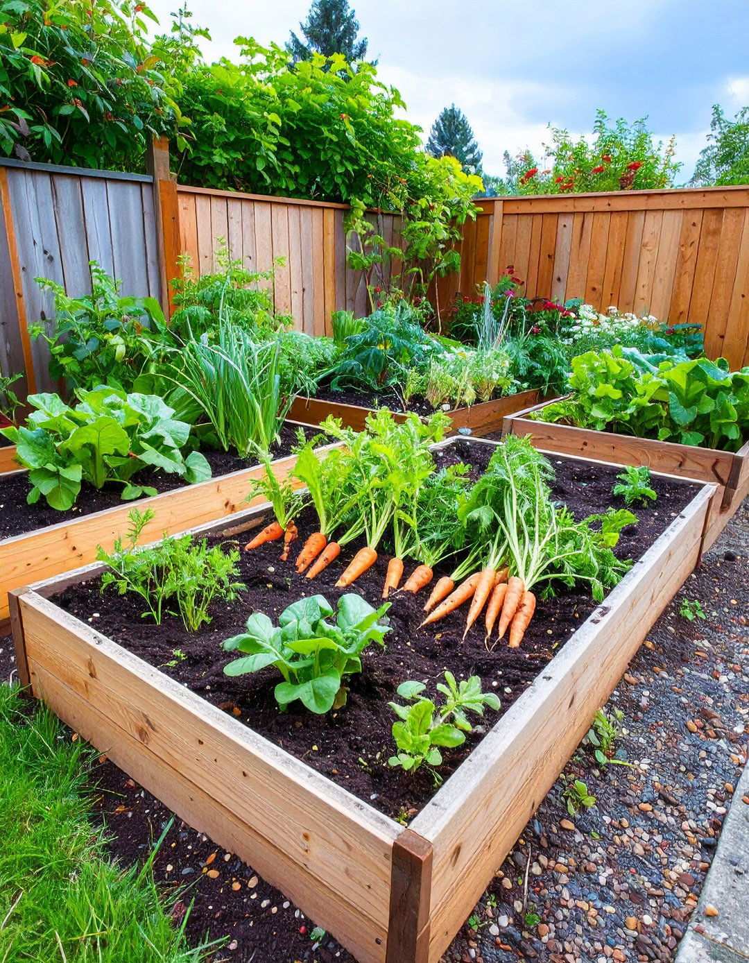 Narrow Deep Raised Bed for Root Vegetables - 24 Raised Garden Bed Along Fence Ideas