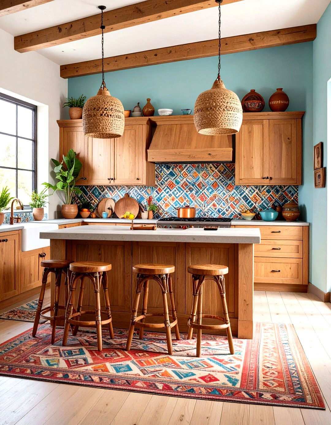 Native American Pattern Kitchen - 24 Western Decor Ideas