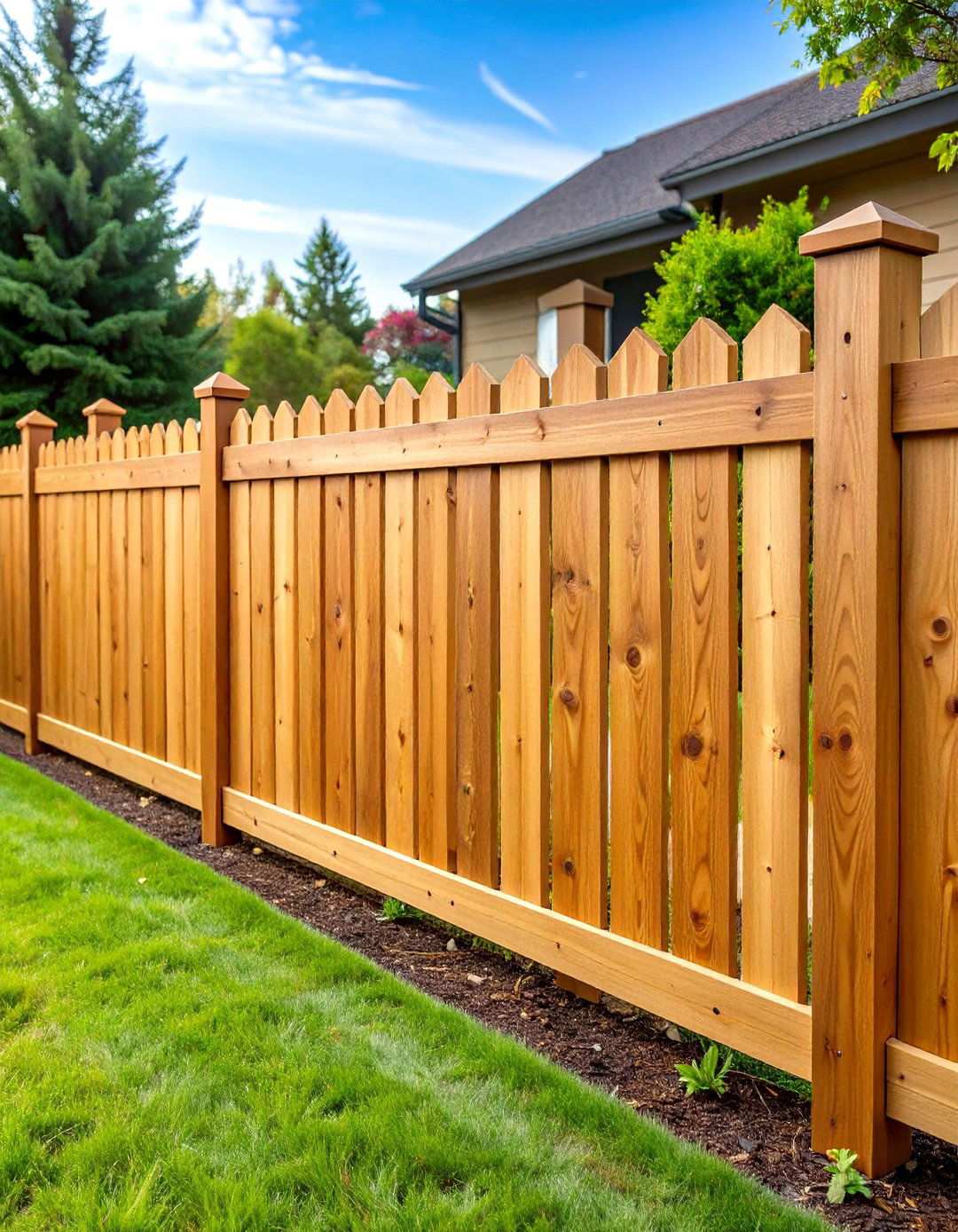 Natural Cedar Wood Grain Vinyl Fence - 24 Vinyl Fence Colors