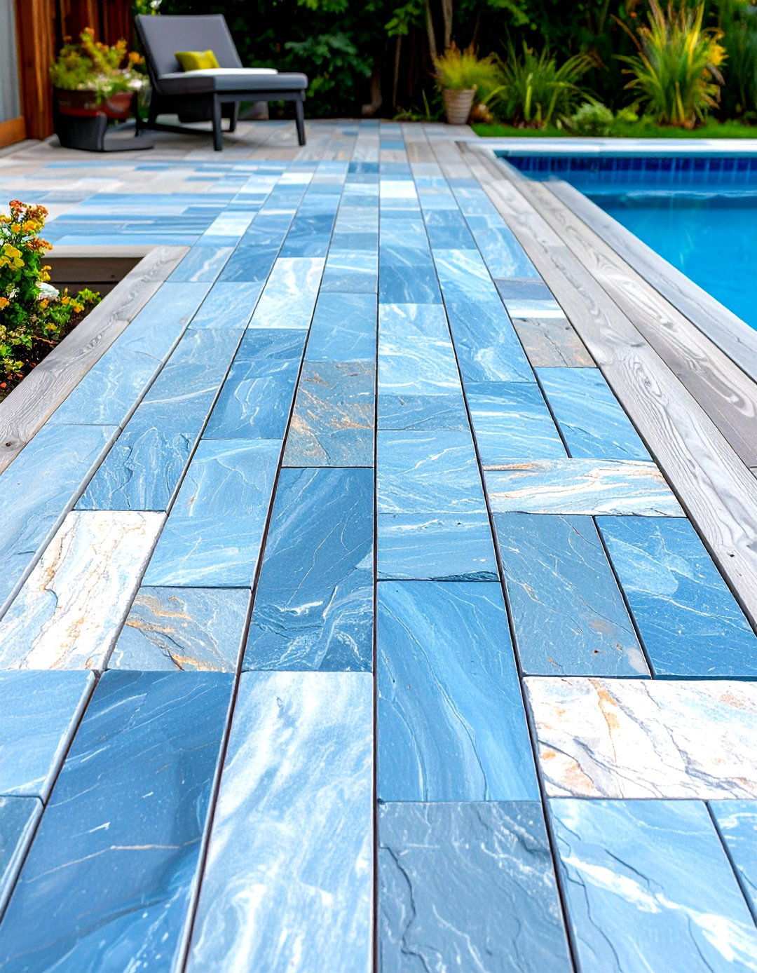 Natural Cleft Bluestone Pool Deck - 24 Pavers Around Pool Ideas