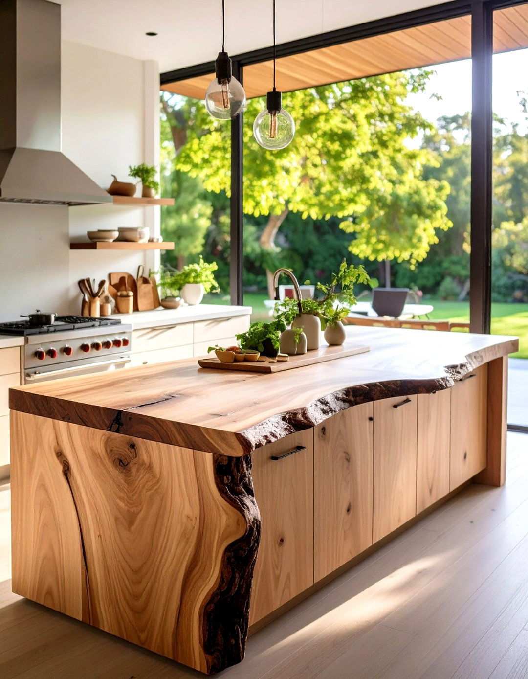 Natural Edge Live Edge Wood Design - 24 Outdoor Kitchen Countertop Ideas