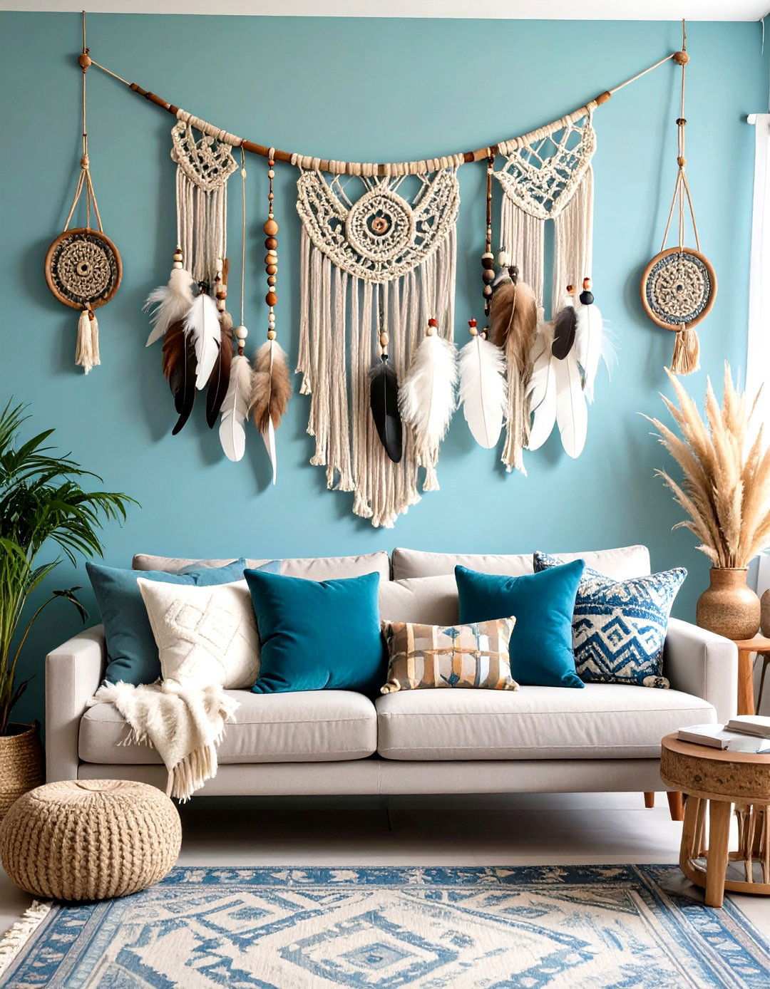 Natural Feather Bohemian Garland - 24 Mantel Garland Ideas