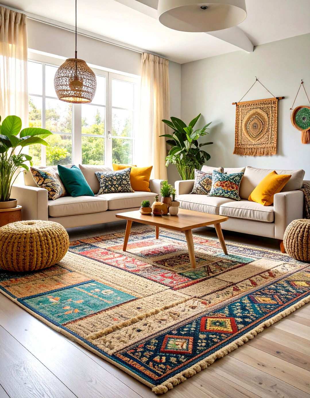 Natural Fiber Rug Layering - 24 Small Rustic Living Room Ideas
