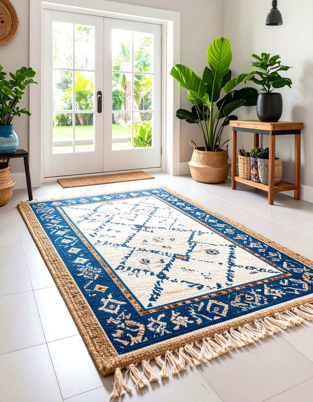 Natural Fiber Rug Placement - 24 Scandinavian Entryway Ideas