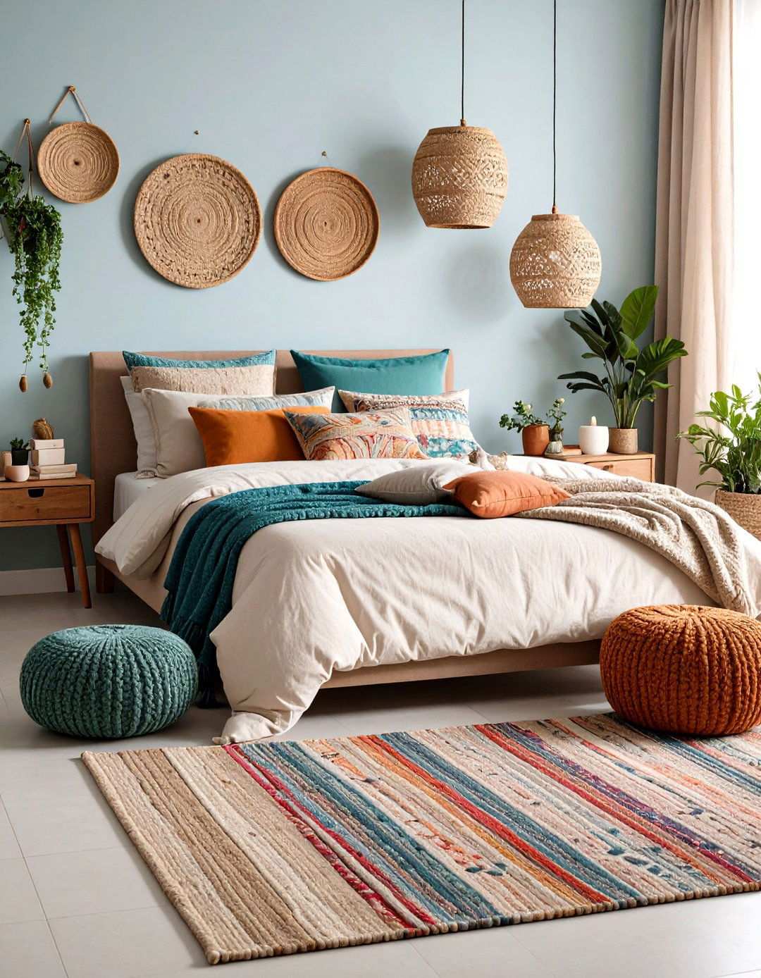 Natural Fiber Textile Layers - 24 Rustic Bedroom Ideas