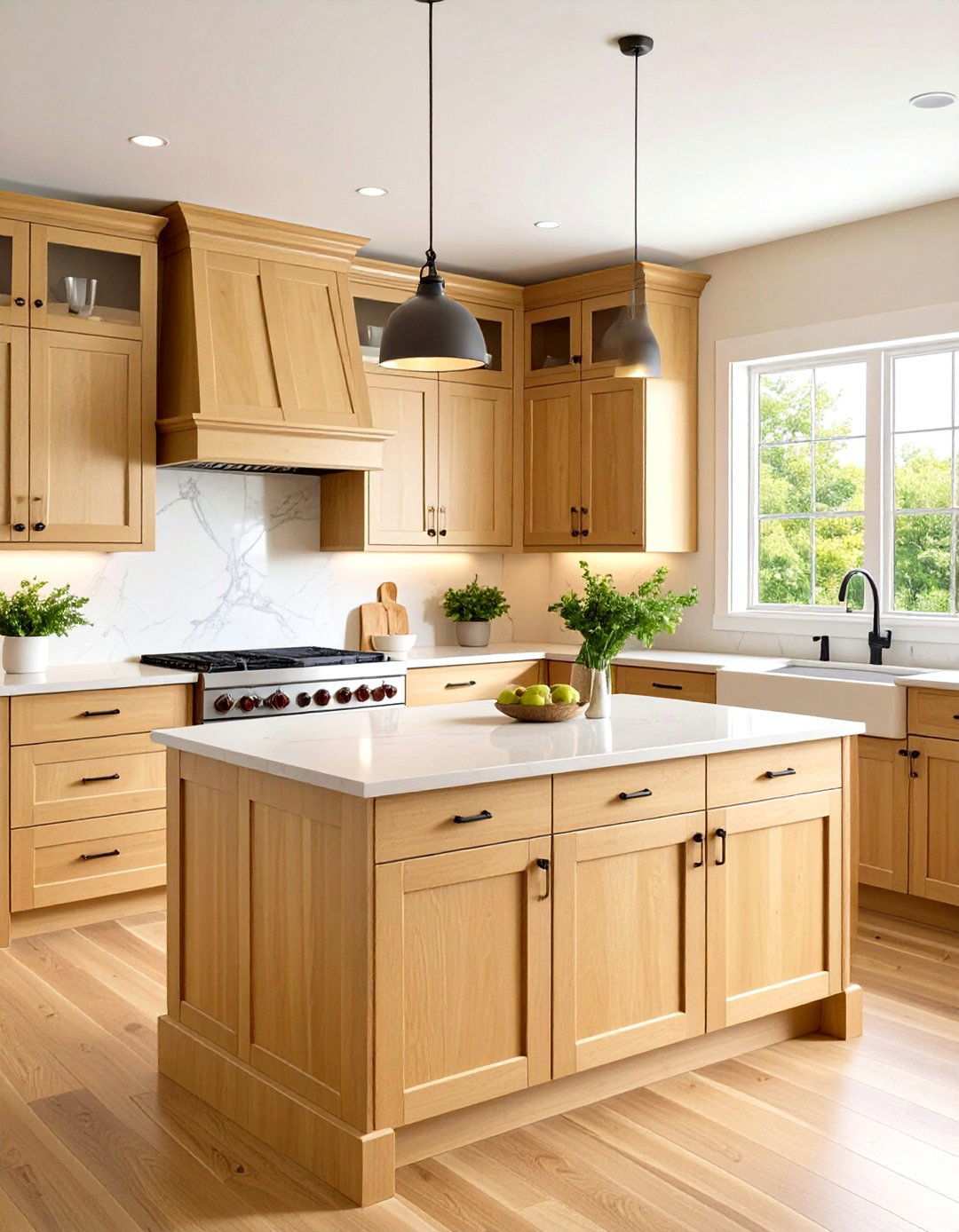 Natural Honey Maple Shaker Cabinets - 24 Maple Kitchen Cabinets Ideas
