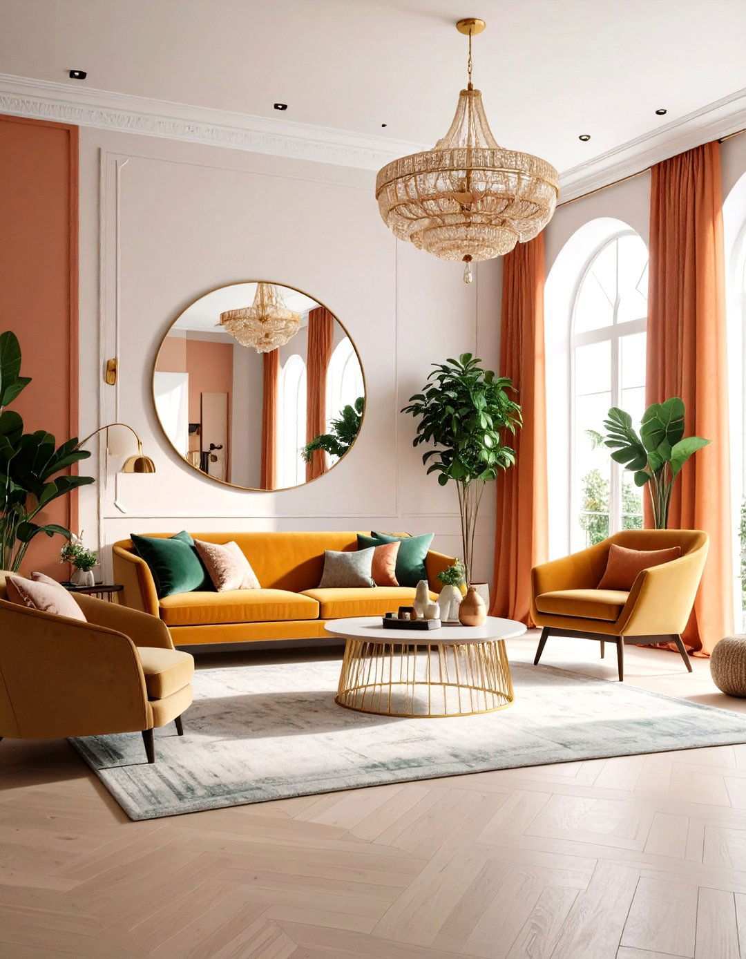 Natural Light Maximizing Living Space - 24 Townhouse Interior Design Ideas