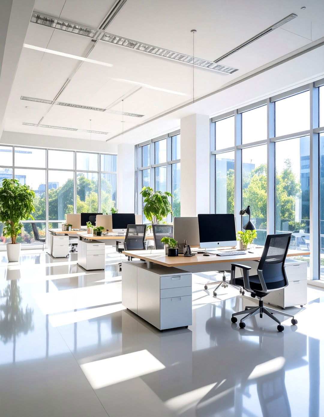 Natural Light Optimized Office - 24 Modern Home Office Ideas