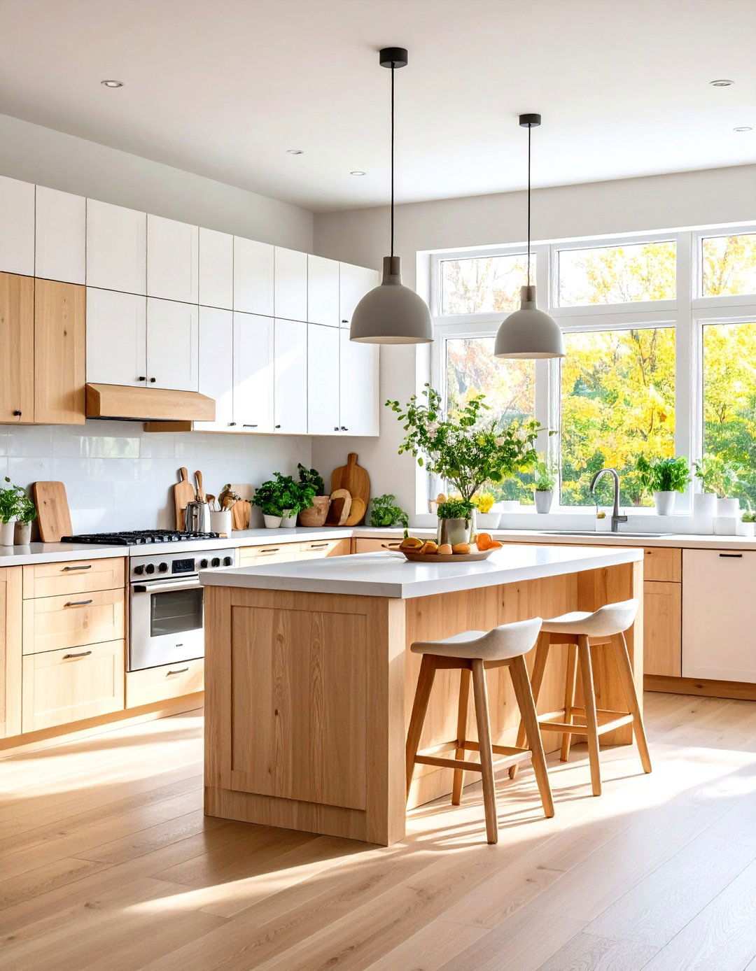 Natural Lighting Optimized Kitchen - 24 Kitchens With Light Wood Cabinets